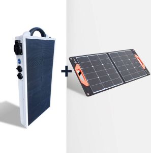 Mobisun Pro 250W powerstation + opvouwbaar 60W Mobisun zonnepaneel bundel laptop powerbank