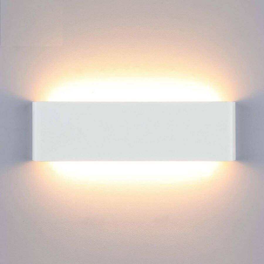 Moderne 16W LED wandlamp wit met up-and-down licht IP44 voor slaapkamer gang woonkamer trap warm wit