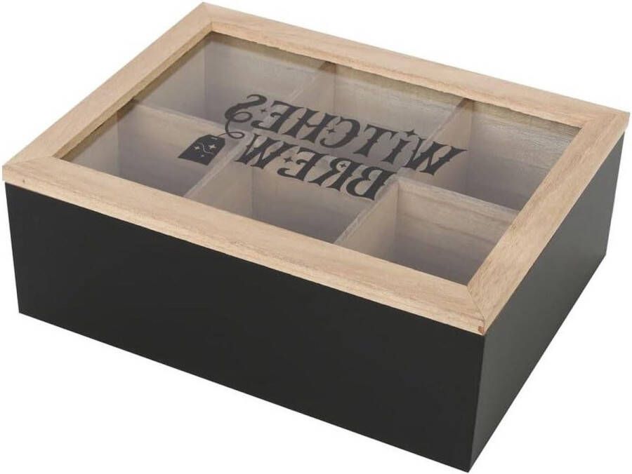 Moderne houten theedoos organizer met compartimenten stijlvolle opbergoplossing voor het organiseren en presenteren van uw favoriete theecollectie Theedoos