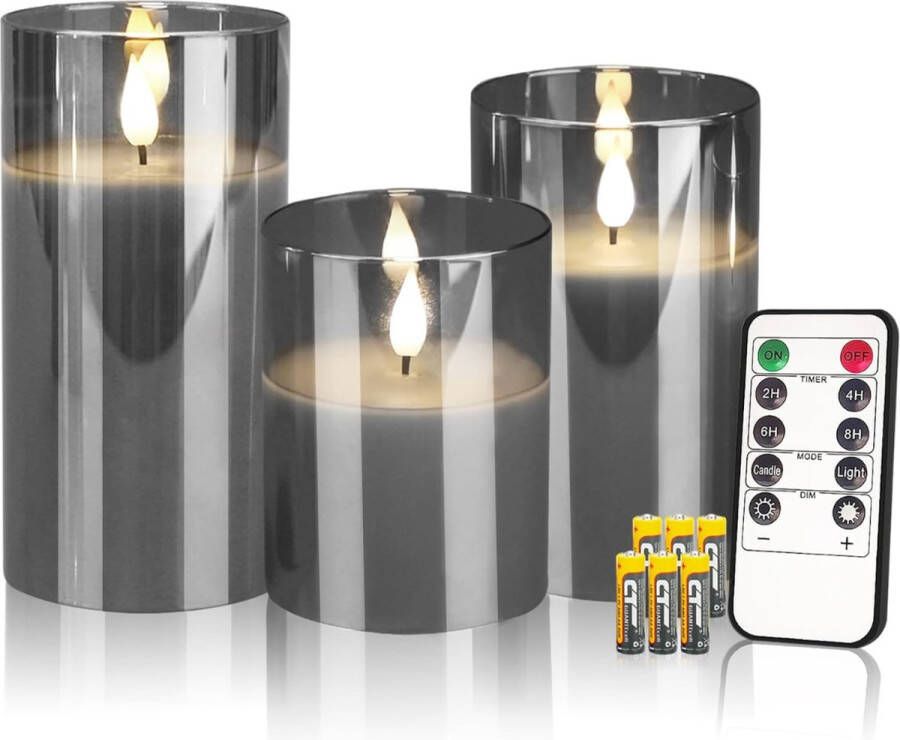 Moderne LED Kaarsen Set van 3 LED Kaarsen Met Afstandbediening Werkt op Batterijen