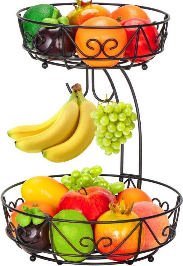Moderne metalen fruitmand voor ruimtebesparing 3 verdiepingen fruitetagère voor fruit cake snoep groenten Fruitschaal