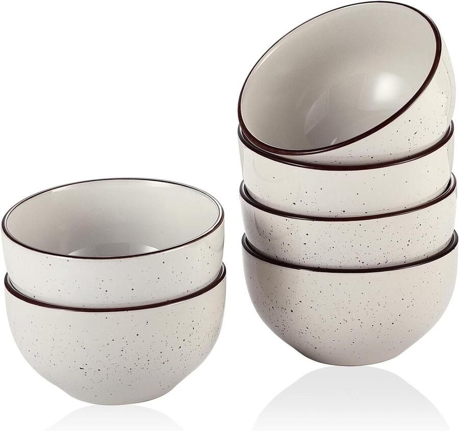 Moderne rustieke porseleinen kommen voor keuken set van 6 diepe soepkommen 22oz 5.5 breed geschikt voor magnetron en vaatwasser voor ramen havermout salade noedels Schalen set