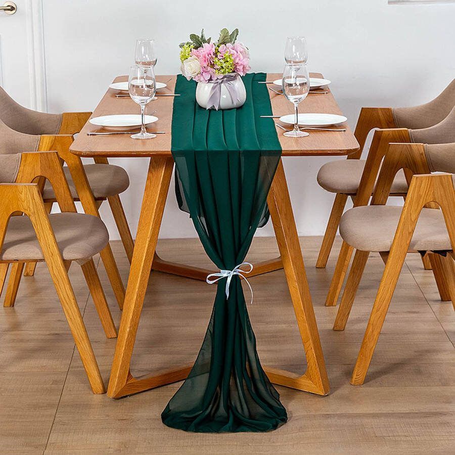 Moderne stijl doorschijnende tafelloper 30*300 CM chiffon tafelloper voor feest bruiloft decoratie bruids douche keuken restaurant verjaardag