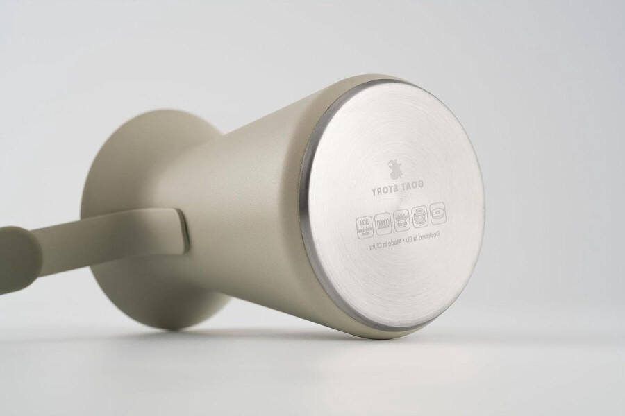 Moderne Turkse koffiepot 550 ml roestvrij staal lichtgrijs werkt op alle warmtebronnen