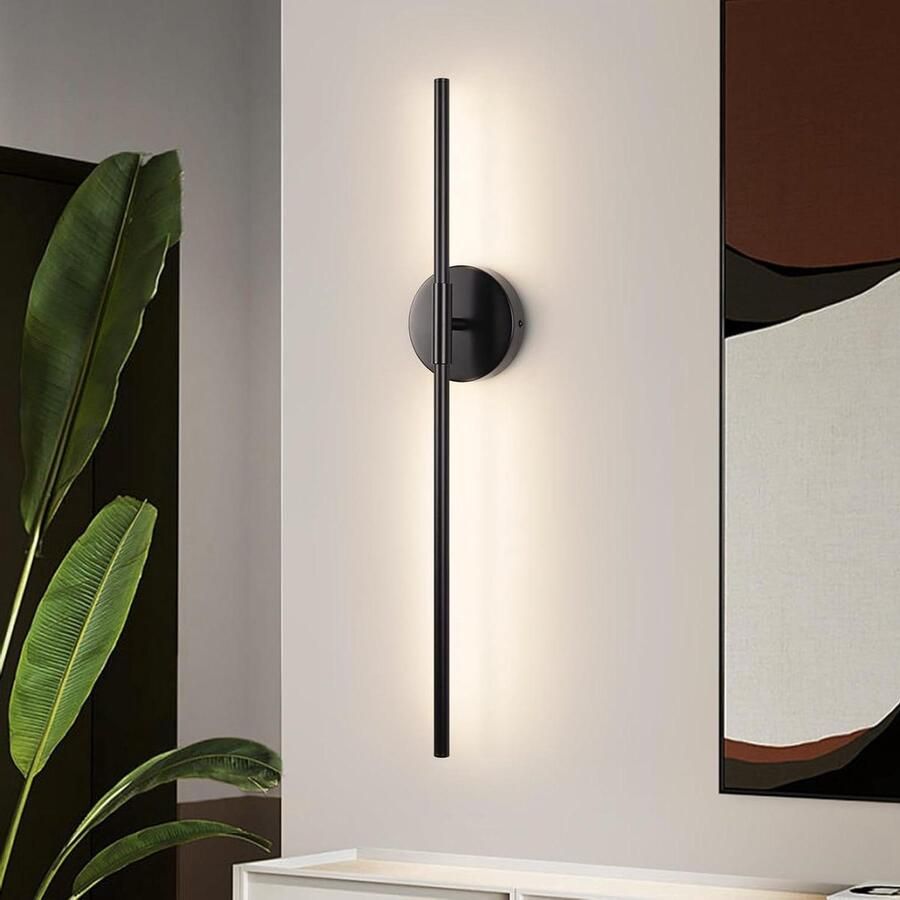 Moderne wandlamp led 70 cm zwart wandverlichting woonkamer slaapkamer hall trappenhuis indirecte keukenverlichting 4000 K