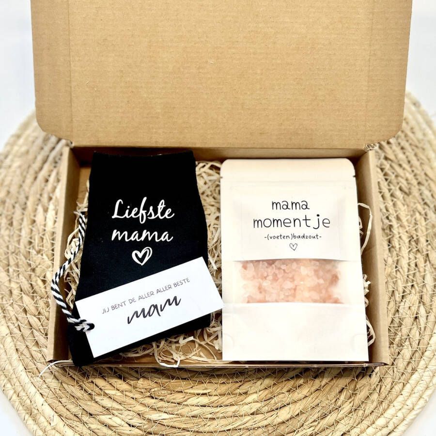Moederdag cadeauset Liefste Mama Sokken (maat 39 42) Himalaya Badzout Mama Verjaardag Moeder