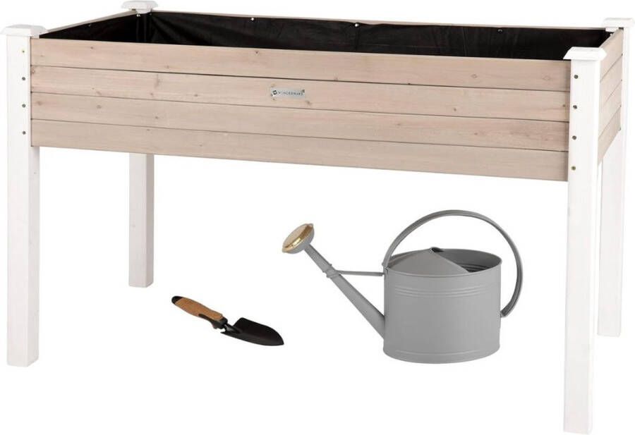 Moestuinbak Op Poten – Kweektafel – Kweekbak Bloembak – Kruidentafel – Verhoogde Plantenbak -Plantenbakken voor Buiten – Moestuintafel kweekbakken moestuin – 125 x 64 x 75 cm