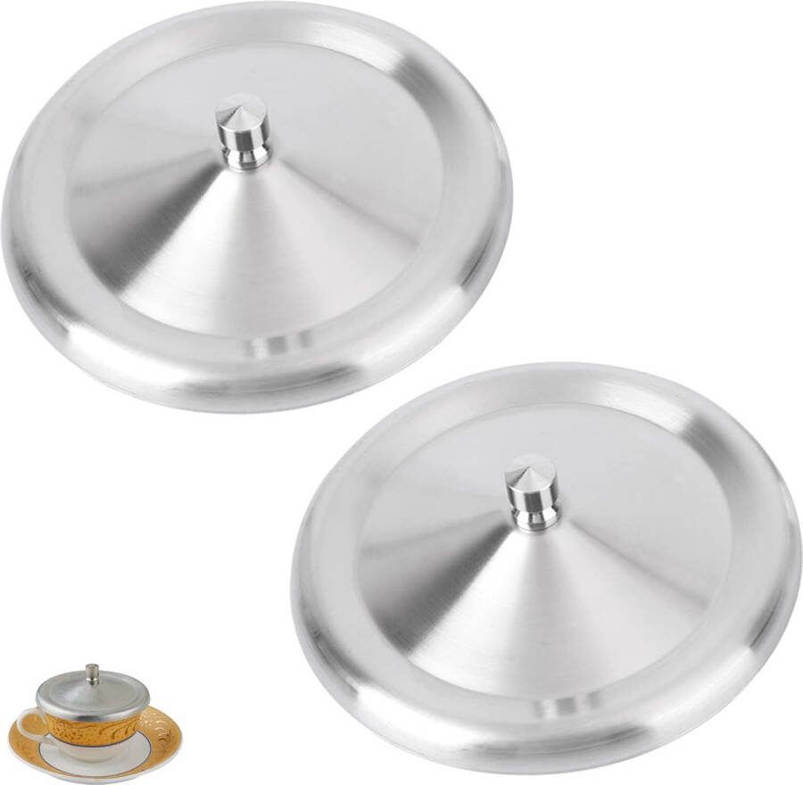 Mok deksel roestvrij staal beker deksel beker deksel herbruikbaar wijn glazen deksel beker deksel beker deksel 10 cm diameter stofdicht voor koffie bierpul wijnglas rond deksel 2 stuks