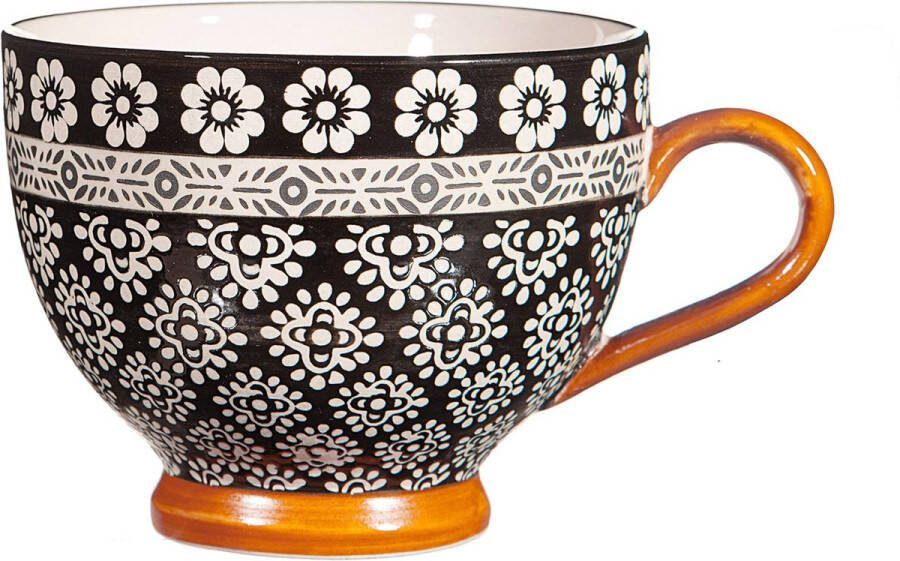 MOK NISHA SASS & BELLE THEE & KOFFIE BEKER ZWART WIT SOEPKOM