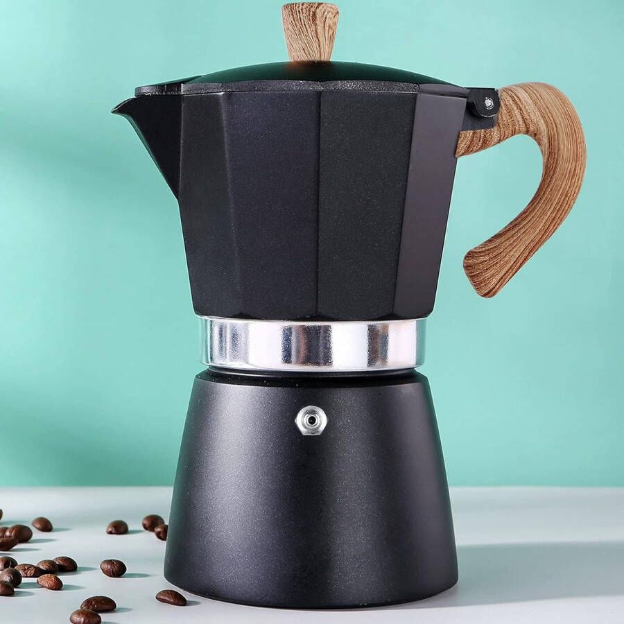 Moka Pot 6 Cup 10oz Stovetop Espresso Maker Cooktop Camping Manual Cuban Coffee Percolator Machine Italian Espresso Greca Coffee Maker Brewer AIFUSI