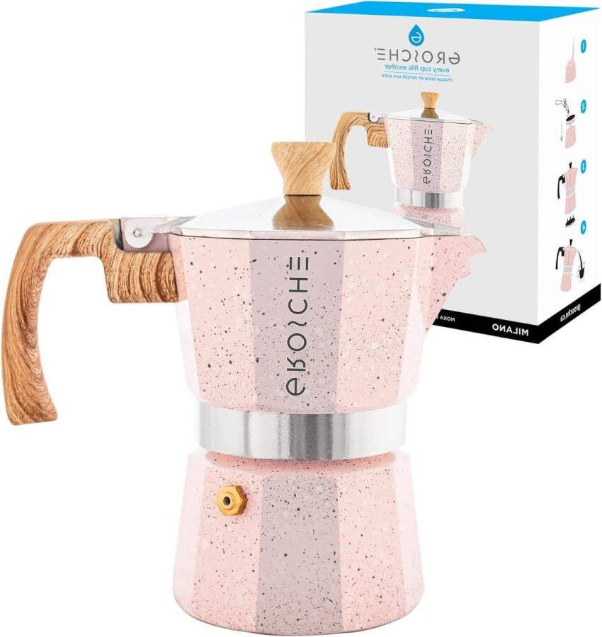 Moka pot percolator voor kookplaat Roze 3 kopjes