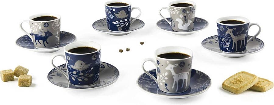 Mokkakopjes Koffiekopjes espressokopjes kopjes Cappuccino kopjes SET 6