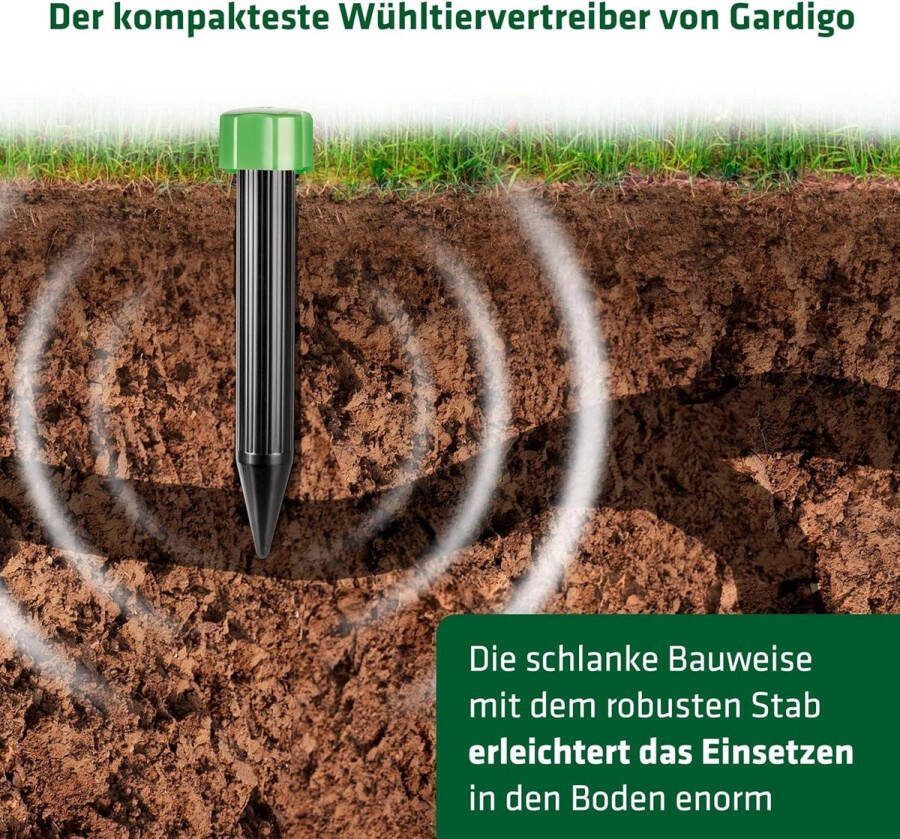Mollenverjager Set van 2 Ultrasone mini mollenverjager op batterijen voor de tuin 400 Hz Gemakkelijke batterijvervanging met batterijwisselcilinder Mollenverjager