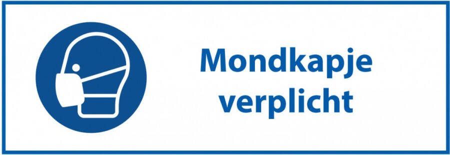 Mondkapje verplicht tekstbord kunststof 400 x 150 mm