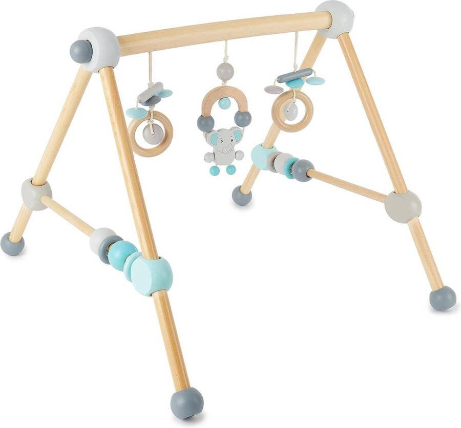 Montessori Houten Baby Speelboog met Verandertafel Speeltrapeze en Gym Zacht