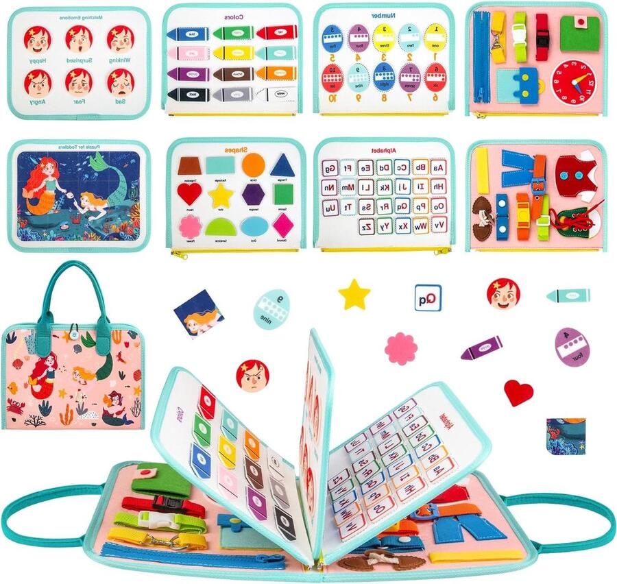 Montessori speelgoed Busy Board activiteitenbord peuters 1-5 jaar meisjes jongens educatief speelgoed basiskennis Busy board