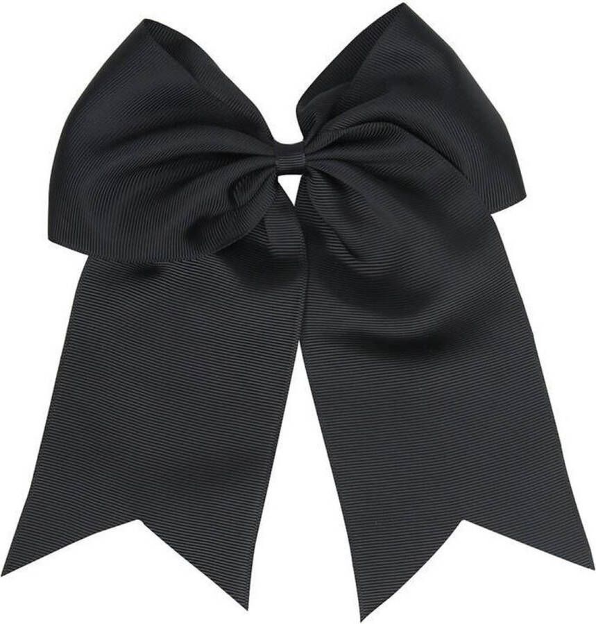 MerkIoos Mooie Grote Haar Strik Ribbon Haarelastiek Zwart Haarelastiek Groot – Zwarte Haarstrik – Grote Haaraccessoire – Elastische Haarband – Feestjes Dagelijks Gebruik en Styling – Zwart – Grote Haarstrik – Mooie Ribbon