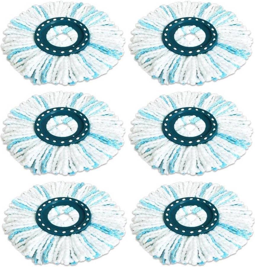 Mop Head Doek Pads Vervanging 6 PACK Compatibel met Leifheit Clean Twist Disc Mop Dubbele Vezel Mop Efficiënte Waterabsorptie