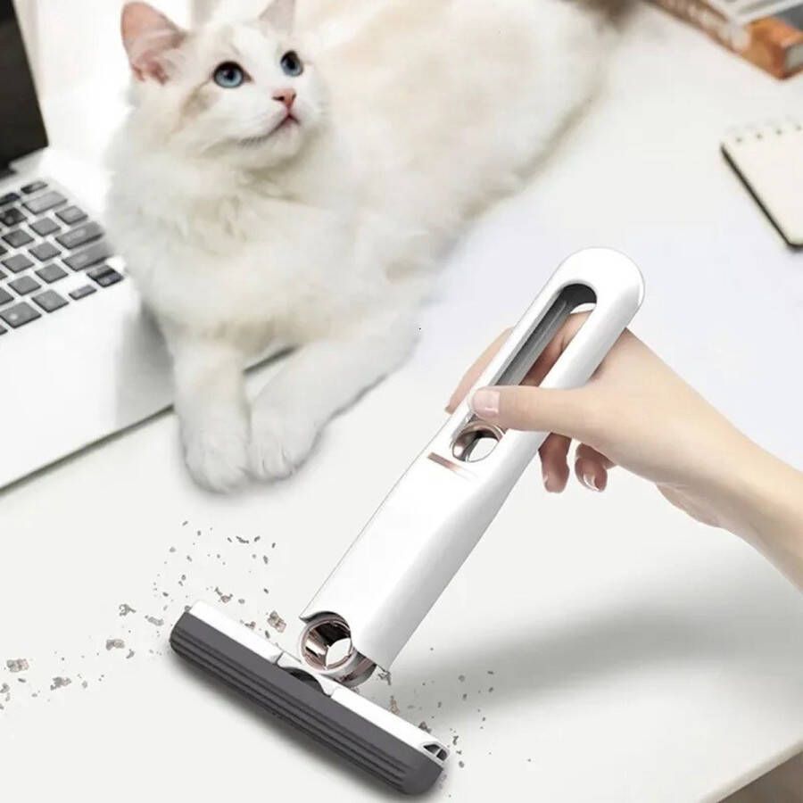 Mop met uitwringfunctie mini mop met 1 dweilkop handwasbare bureaureiniging dweil met uitwringfunctie handheld mini mop voor ramen muur tegels auto desktop vloer