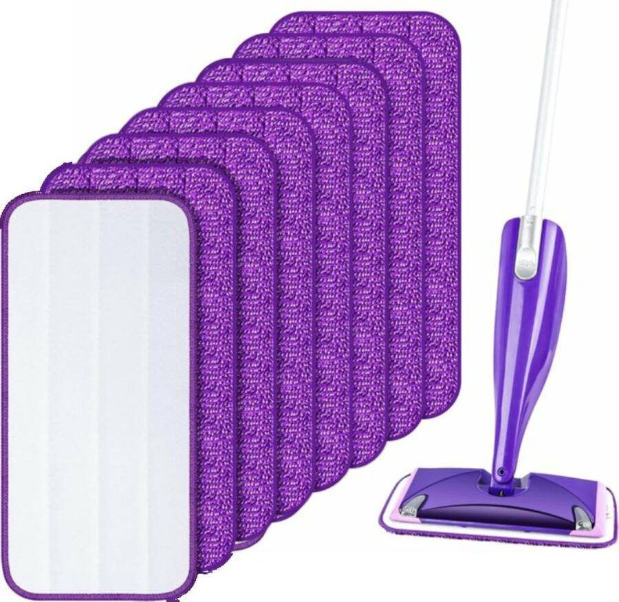 Mop microvezel-reinigingspads Mega voordeel voordeelpakket herbruikbare dweilpads geschikt voor Swiffer WetJet dweilreinigingskussenhoes vervangingshoes mopcover reinigingspads voor hardhout laminaat tegels (30 x 14 cm). 8 stuks