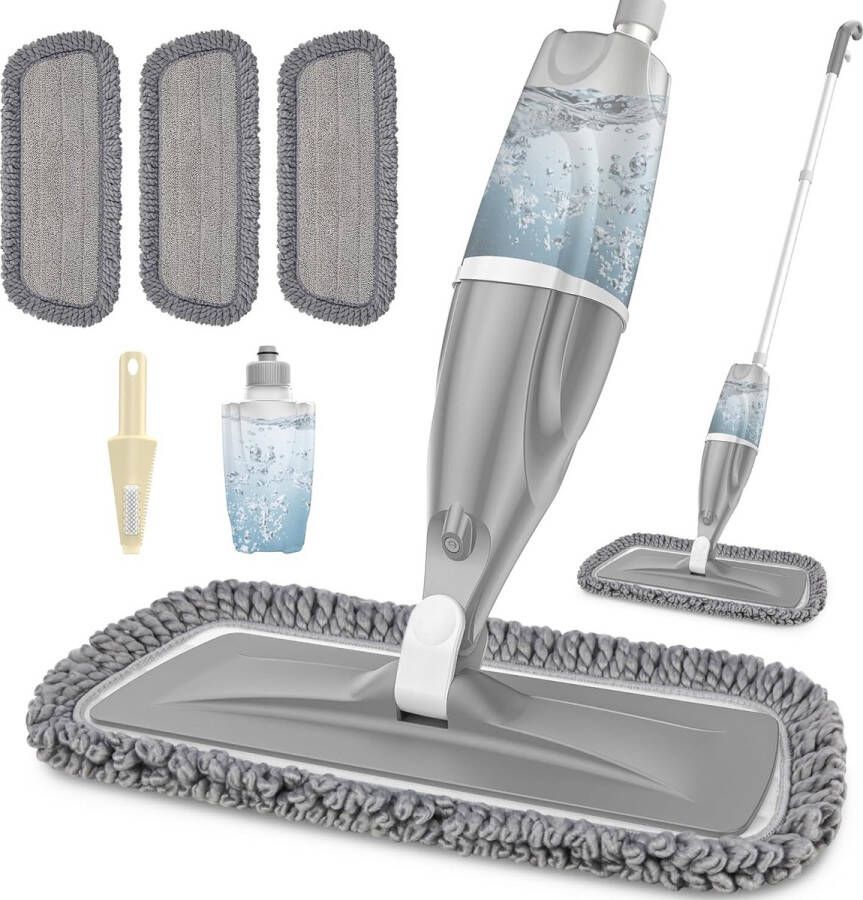 Mop with Spray Function Floor Mop with Spray Mop Floor Mop with 3 x Mop Pads Dust Mop Wet Mop with Refillable 640 ml Bottle for Hardwood Laminate Floors Ceramic Floors