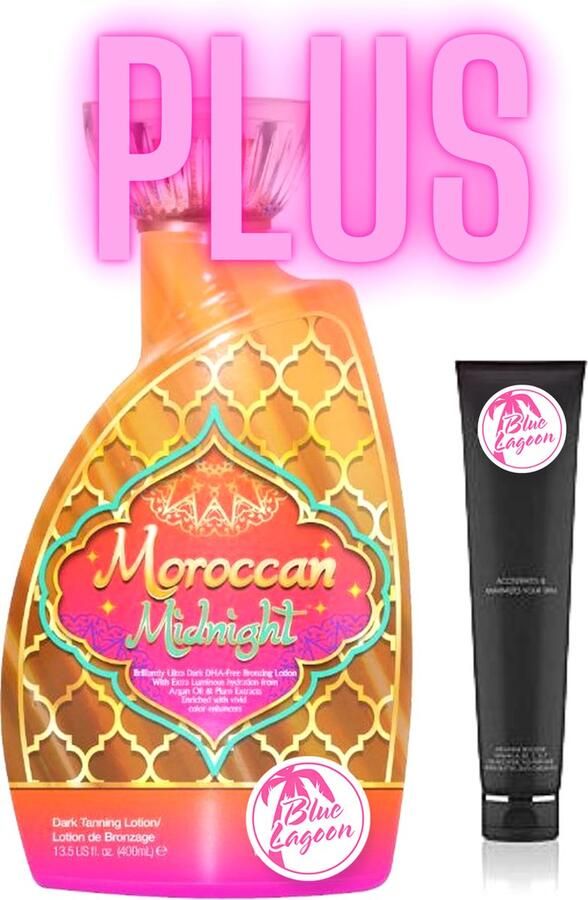 Moroccan Midnight 400 ml plus Bodylotion t.w.v. 40 euro exclusief bij Zonnestudio Blue Lagoon