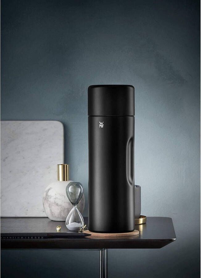 Motion thermoskan 0 75 l Cromargan roestvrij staal voor thee of koffie thermosfles met drinkbeker houdt 24 uur koud en 12 uur warm zwart mat