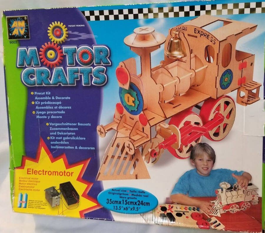 Motor Crafts Voorgesneden Houten Trein Kit met Electromor AMAV