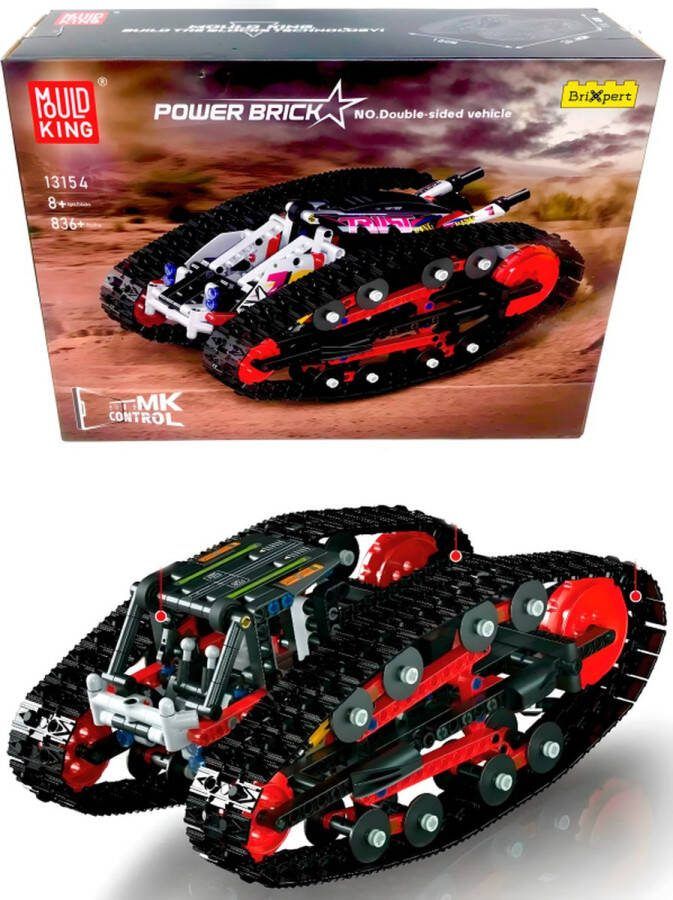 Mould King 13154 Dubbelzijdige RC auto voor kinderen Bouwset 800+ onderdelen Lego compatibel