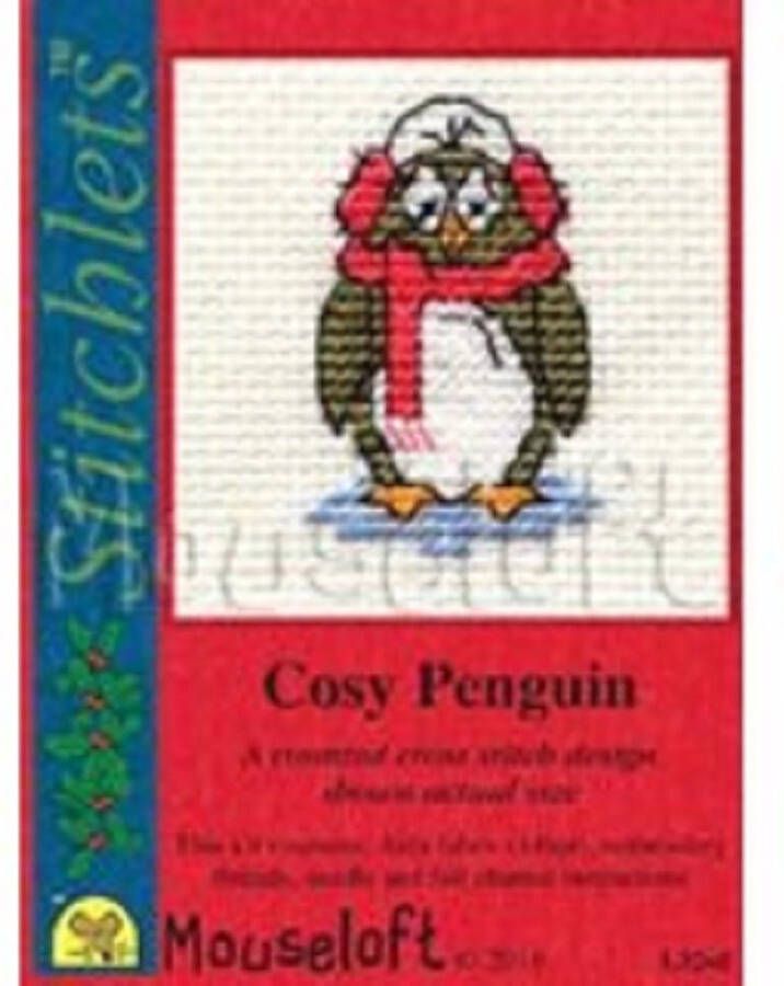 Mouseloft borduurpakketje Cosy Penguin (6x 6 cm)