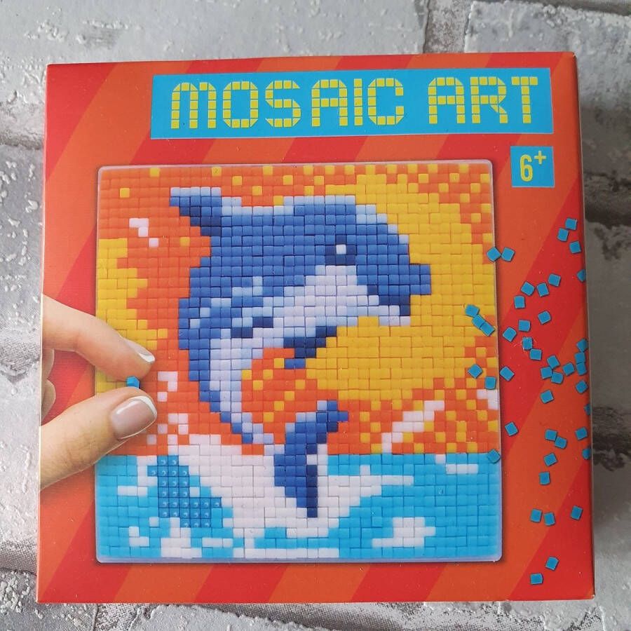 Mozaiek knutsel setje dolfijn Mosaic art DIY pixel art
