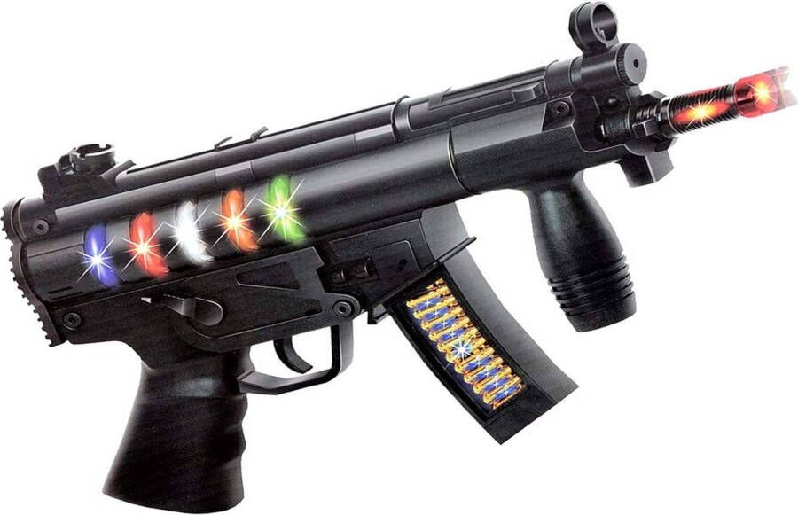 Jun QI MP5K Future Gun speelgoedpistool led lichtje schietgeluid tril effect 32CM incl. batterij speelgoed geweer