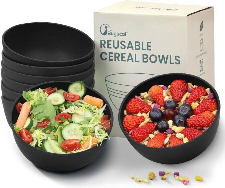Mueslikommen 8-delige set 760 ml kom mueslikom onbreekbaar mueslikom van kunststof campingservies voor barbecuefeesten en camping soepkom slakom voor muesli salade soep