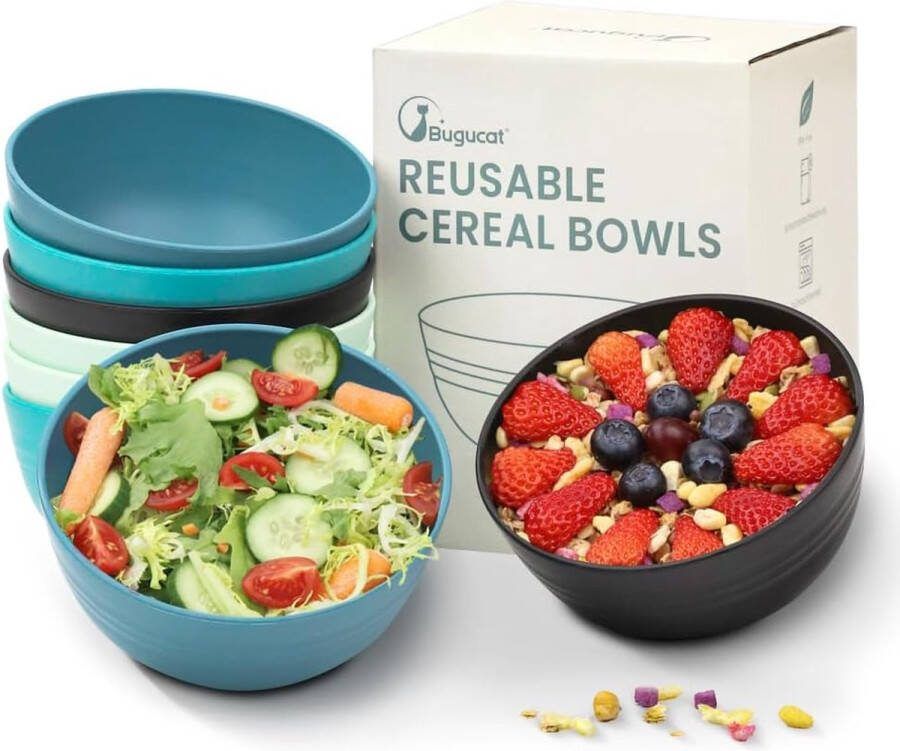 Mueslikommen 8-delige set 760 ml kom mueslikom onbreekbaar mueslikom van kunststof campingservies voor grillfeesten en camping soepkom slakom voor soep muesli salade