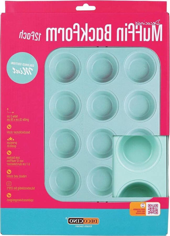 Muffin bakvorm Mint Edition met antiaanbaklaag voor 12 cupcakes vaatwasmachinebestendig Muffin tin