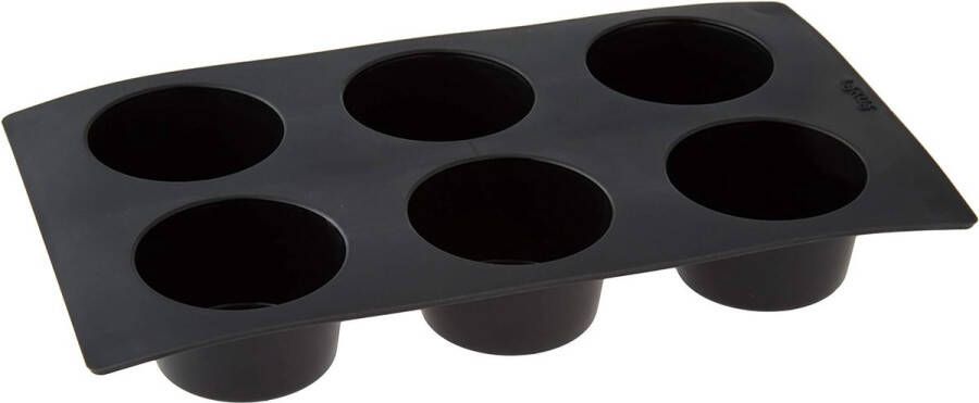 Muffinbakvorm siliconen zwart 6 putjes