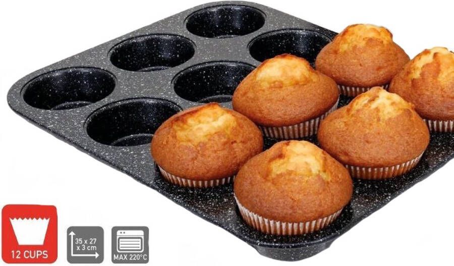 Muffinvorm bakvorm 12 stuks met antiaanbaklaag