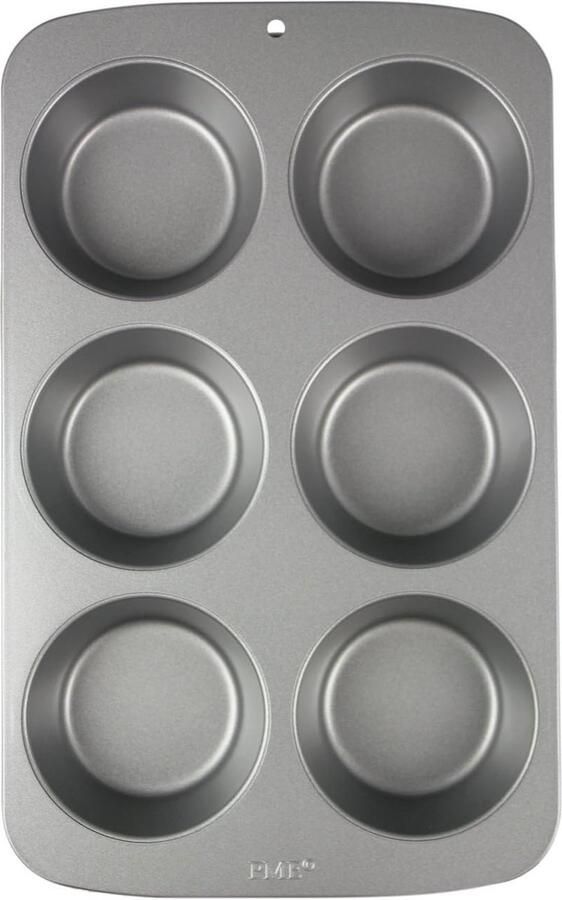 Muffinvorm met antiaanbaklaag en 6 gaten van koolstofstaal roestvrij staal zilver 34 7 x 21 5 x 4 1 cm