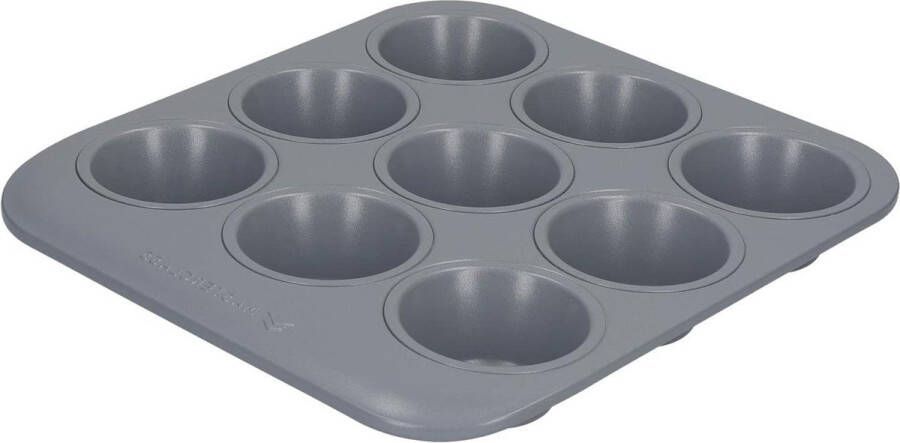 Muffinvorm Met Antiaanbaklaag Voor 9 Muffins Grijs Koolstofstaal 352 x 266 x 41 Centimeter Muffin tin