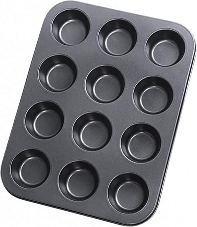 Muffinvorm ronde cakevorm broodvorm met 12 muffinvormen antiaanbaklaag 36 x 27 x 3 cm bakvorm voor muffin of cupcake