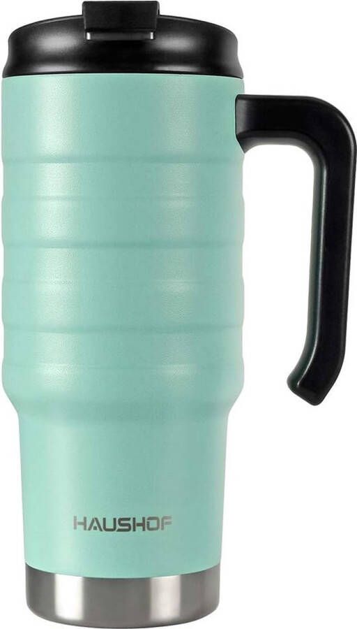 Mug auto isolatiebeker thermobeker reisbeker 700 ml met dubbelwandige vacuüm van roestvrij staal met deksel en handgreep voor auto kantoor onderweg BPA-vrij