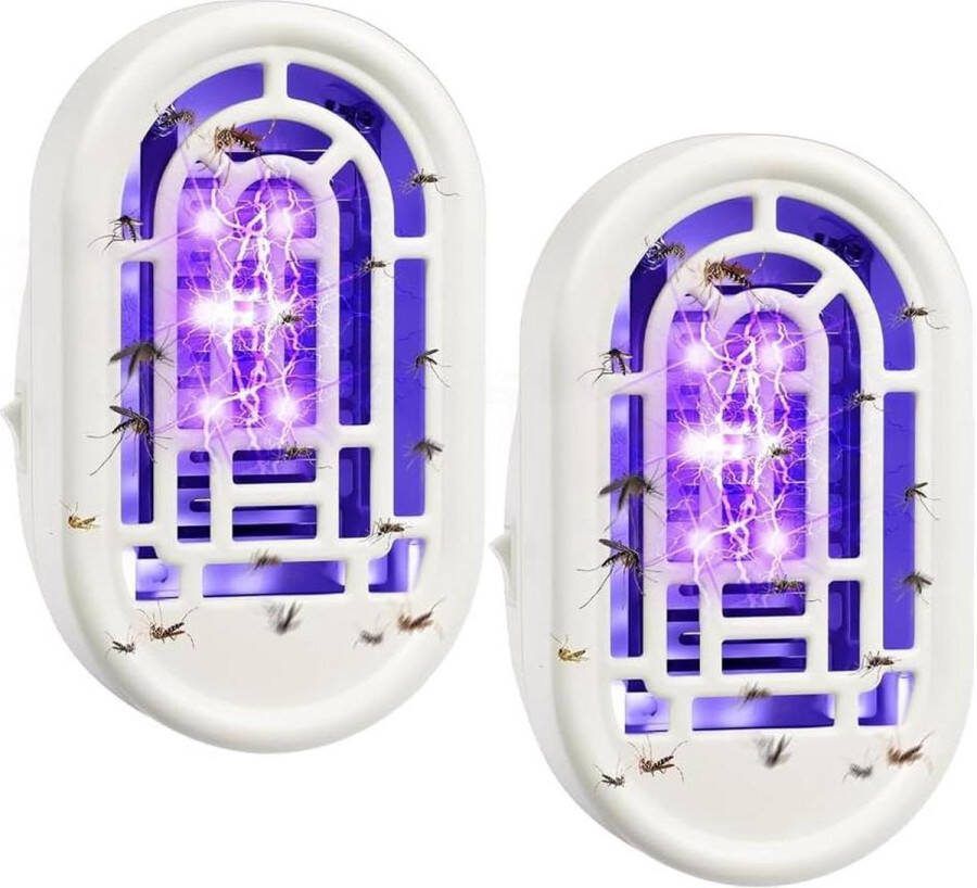 Muggenlamp Elektrisch 2 Stuks Stopcontacten UV-licht Muggenverdelger Lamp Binnen Buiten
