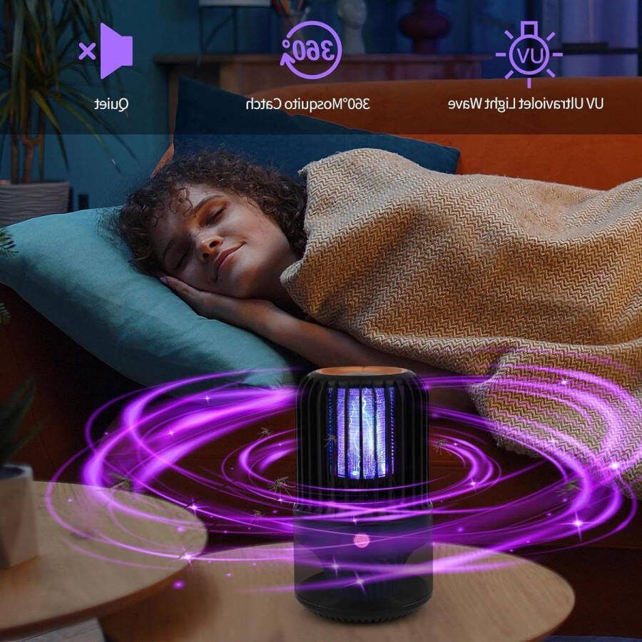 Muggenlamp Elektrische muggenlamp 4000 mAh USB oplaadbaar UV muggenlamp Elektrische vliegenkiller Terras camping Ongediertebestrijding Muggenlamp