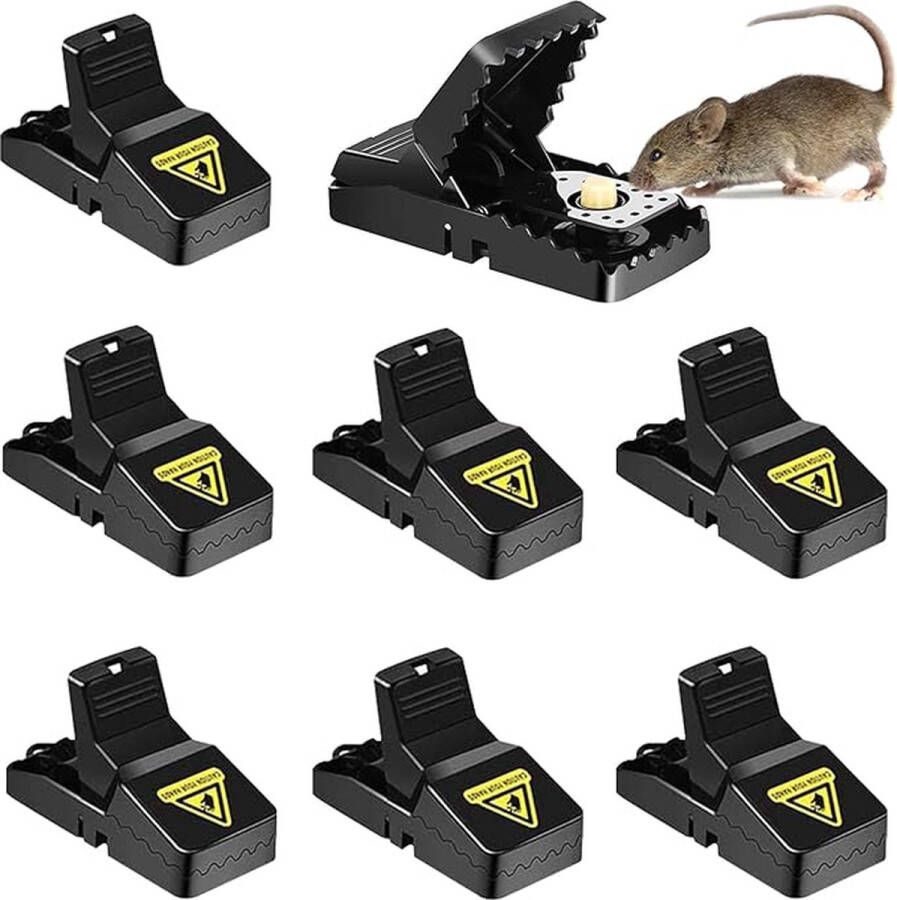 Muizenvallen 8 Stuks Muizenval Herbruikbare clip-rattenval Zeer gevoelige gespstructuur Professionele val met aas Muismat voor keukens Multifunctionele