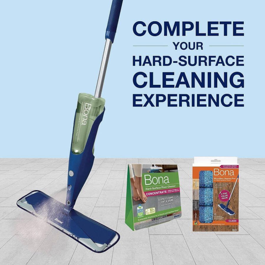 Multi-Surface Floor Premium Spray Mop Inclusief Floor Cleaning Solution en Machine Wasbaar Microfiber Cleaning Pad Voor Steen Tegel Laminaat en Vinyl LVT LVP Vloeren