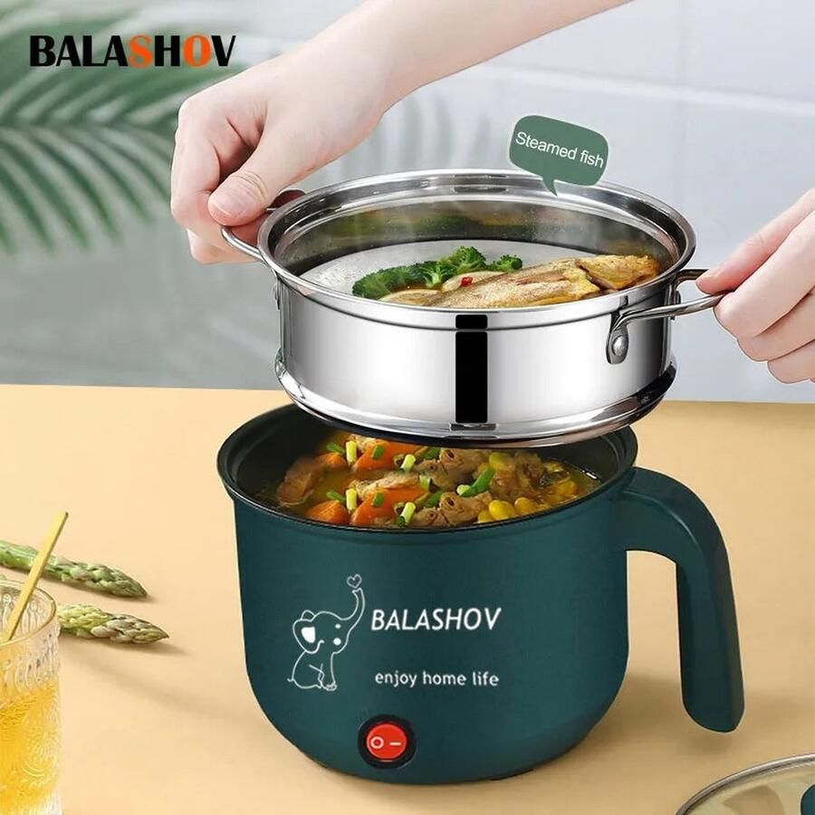 Multicooker Keramische Binnenkant Crockpot Slowcookers Met Anti-plak Laag 1.8 liter Met Stomer Groen