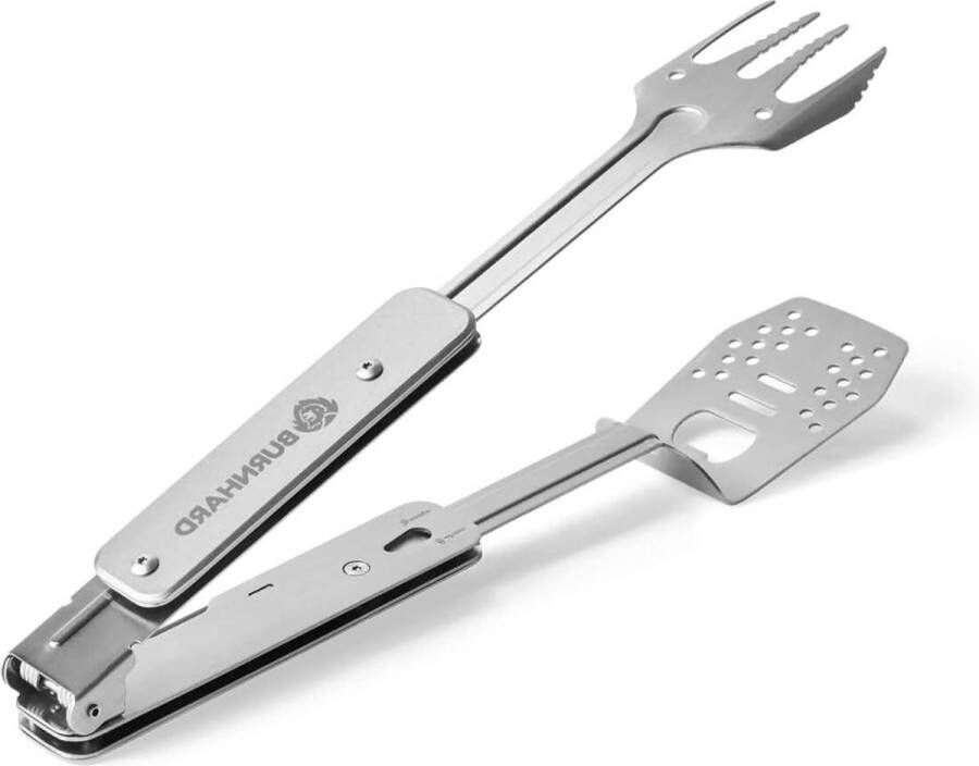 Multifunctioneel grillbestek 4-in-1 grilltang grillvork grillspatelen flessenopener