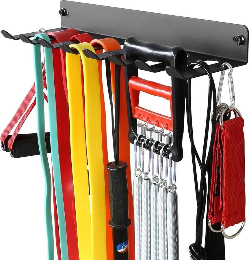 Multifunctioneel opbergrek voor fitnessapparatuur weerstandsbanden opbergrek halterrek voor thuis heavy-duty gymnastiekrek