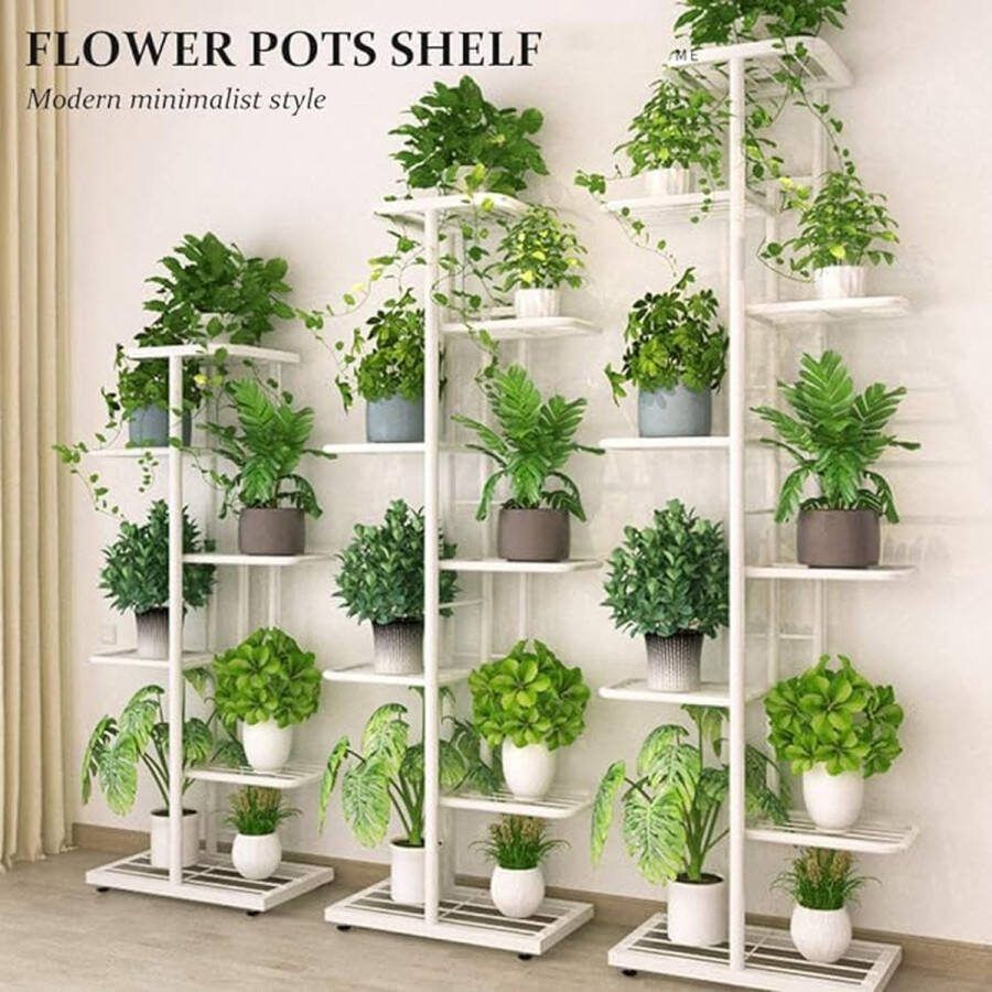 Multifunctioneel plantenrek voor balkon hoek woonkamer kantoor tuin 22 x 43 x 82 centimetres
