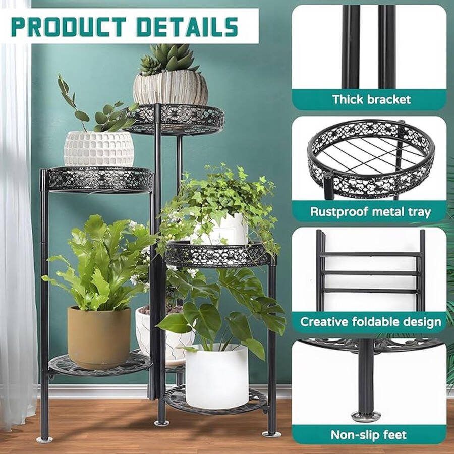 Multifunctioneel plantenrek voor balkon hoek woonkamer kantoor tuin 44 x 22 x 70 centimetres